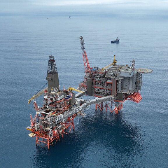 picture of aker solution logo on a wall