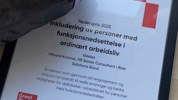 Diploma: Great Place to Work honorary prize for inclusion of people with disabilities